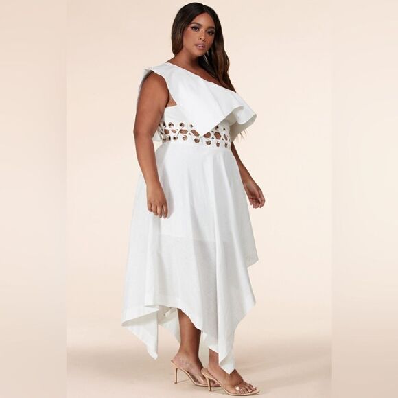 ❤️NEW L’atise by Amy Plus Size One Shoulder Dresses SIZE XL - Picture 3 of 11